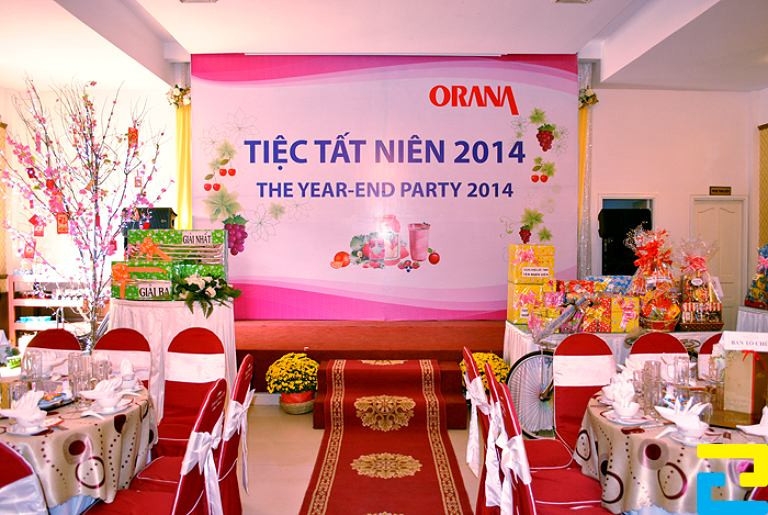 Mẫu phông nền sân khấu sự kiện tất niên cuối năm của công ty