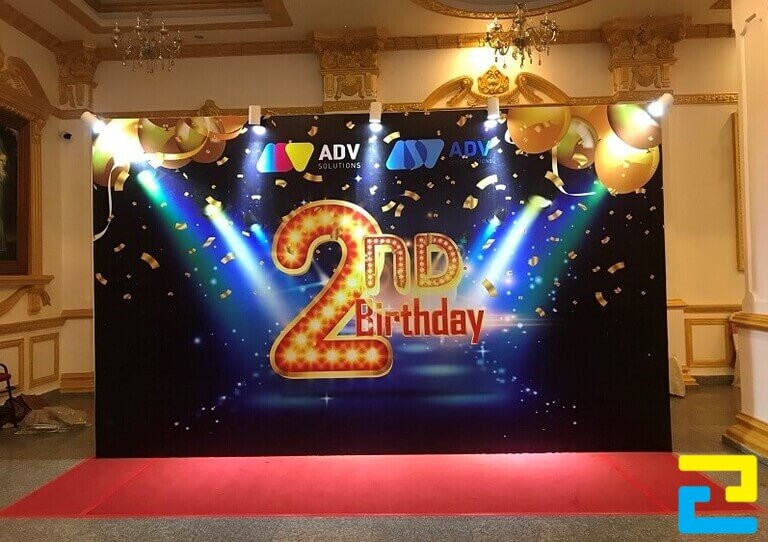 Mẫu phông bạt sân khấu sự kiện sinh nhật công ty