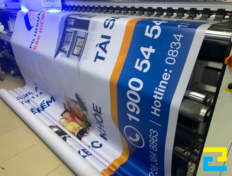 In bạt làm bảng hiệu bạt hiflex cho công ty bảo hiểm Pjico