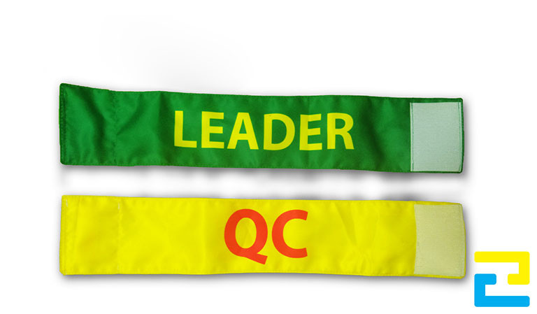 Băng rôn đeo tay leader & nhân viên QC