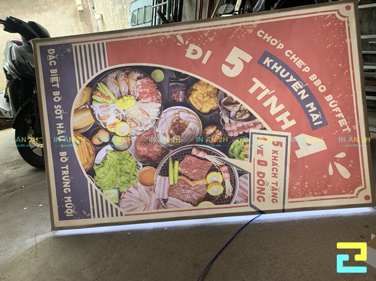In bạt làm bảng hiệu quảng cáo cho quán buffet BBQ