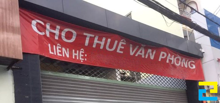 Băng rôn cho thuê văn phòng dài trên 1m