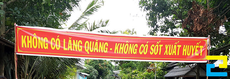 Băng rôn tuyên truyền phòng chống sốt xuất huyết dài trên 1m