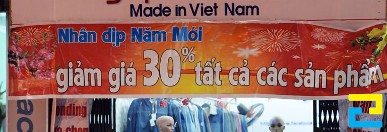 Băng rôn khuyến mãi giảm giá 30%