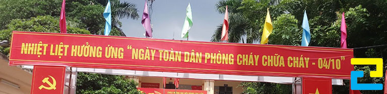 Băng rôn tuyên truyền hưởng ứng "Ngày toàn dân phòng cháy chữa cháy" 04/10