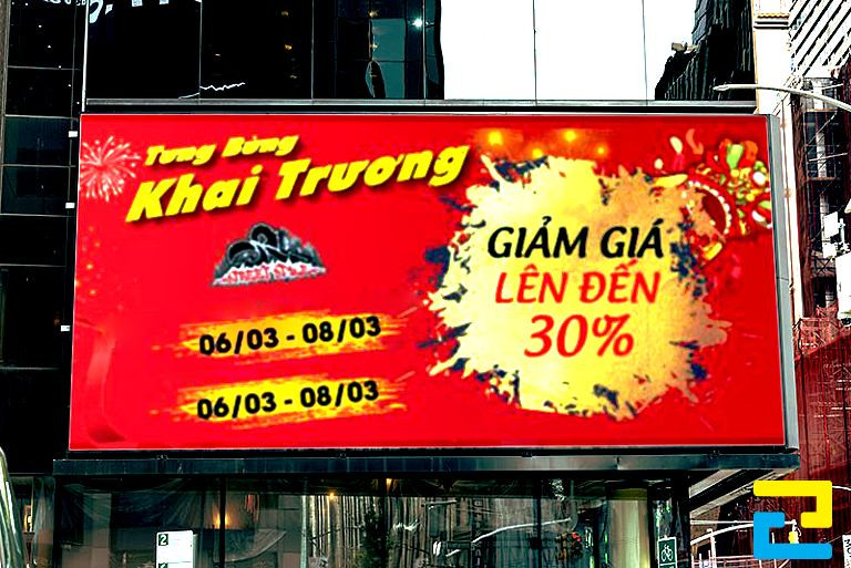 In băng rôn khai trương