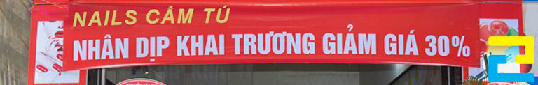 Băng rôn khai trương giảm giá 30%
