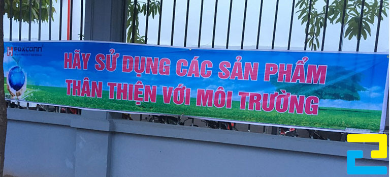 Băng rôn tuyên truyền bảo vệ môi trường khổ lớn