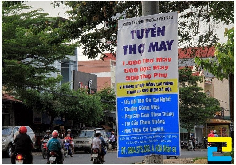 Công Ty In Ấn Quảng Cáo 2H cung cấp dịch vụ in băng rôn tuyển dụng giá rẻ