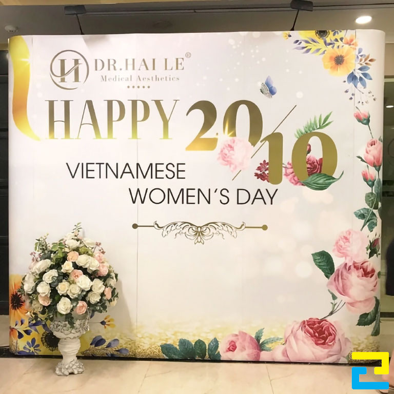 In backdrop chúc mừng ngày Phụ nữ Việt Nam 20/10