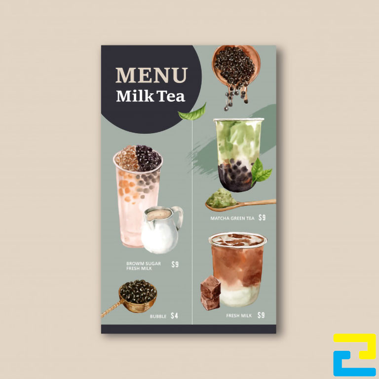 Poster quảng cáo trà sữa trân châu