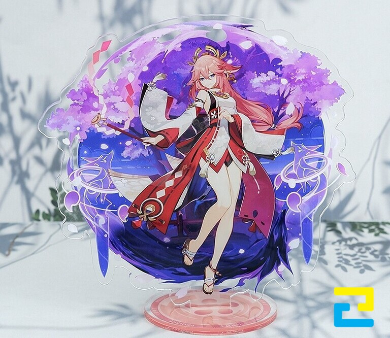 Mẫu standee nhân vật hoạt hình Yae Miko trong Genshin Impact