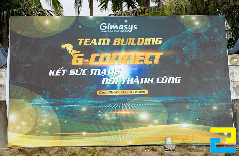 Ấn phẩm in team building background tại công ty có khả năng chống chịu được trước thời tiết nắng mưa khắc nghiệt