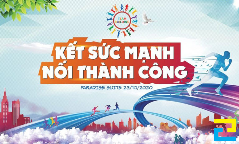 Mẫu 2: Background team building kết sức mạnh, nối thành công