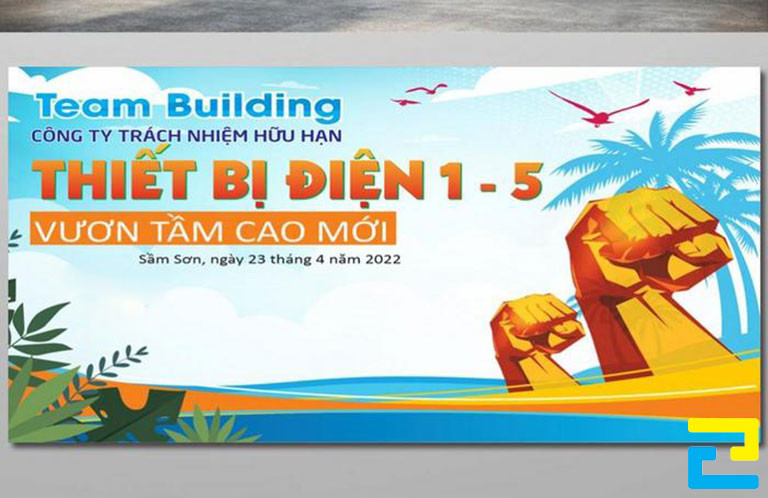 Mẫu 5: Mẫu team building backdrop vươn tầm cao mới