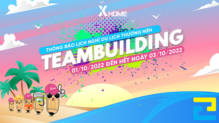 Mẫu 9: Backdrop team building bãi biển thiết kế đơn giản