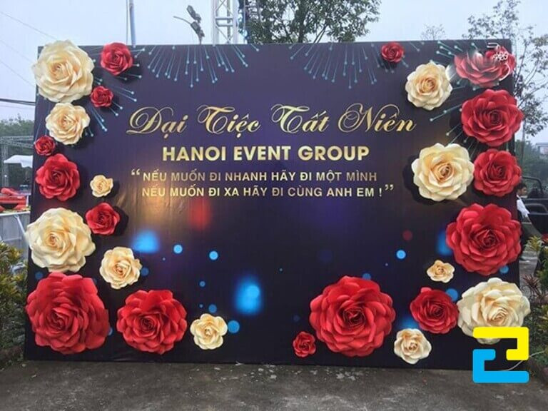 Mẫu backdrop cho sự kiện Tiệc tất niên