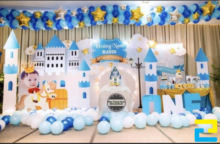 Mẫu background sinh nhật cho bé trai Hoàng Nam