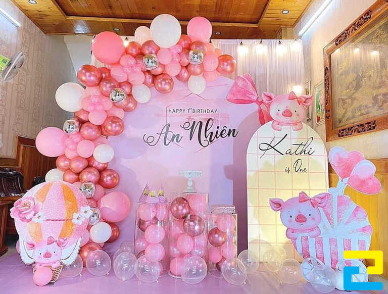 Mẫu phông nền sinh nhật cho bé An Nhiên