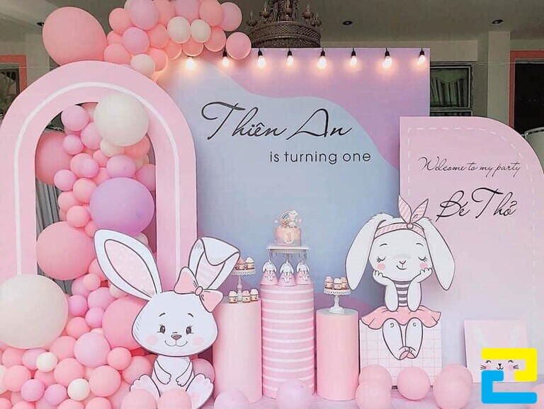 Mẫu backdrop cho sinh nhật bé Thiên An