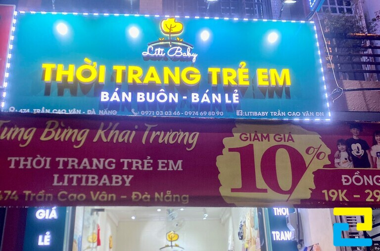 Mẫu băng rôn mừng khai trương cửa hàng thời trang trẻ em