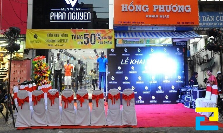 Mẫu băng rôn mừng khai trương cửa hàng thời trang nam Phan Nguyen