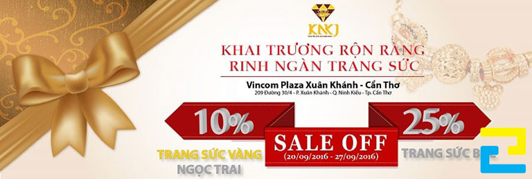 Banner chào mừng khai trương cửa hàng trang sức bạc - ngọc trai