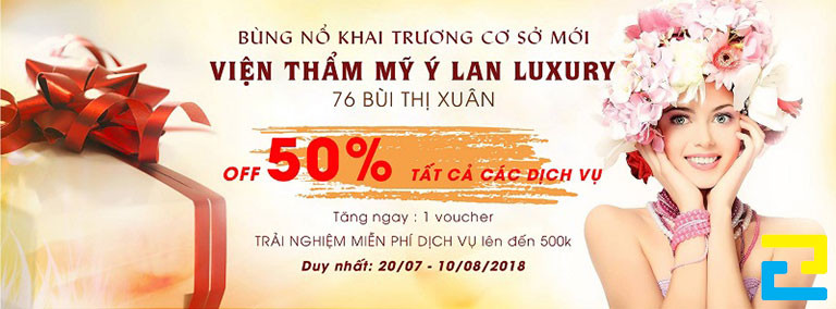 Banner bùng nổ khai trương viện thẩm mỹ Ý Lan Luxury
