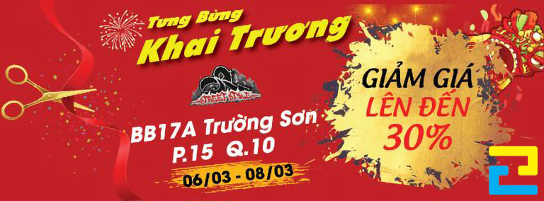 Banner tưng bừng khai trương cửa hàng cắt tóc