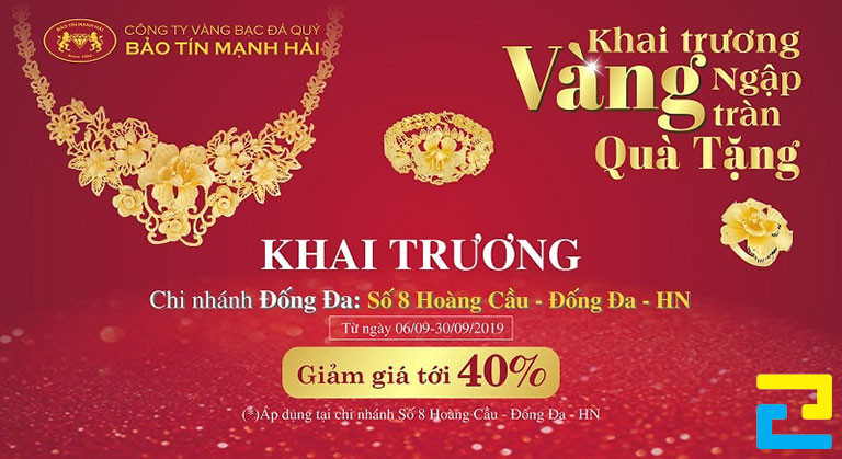 Banner nhân dịp khai trương chi nhánh cửa hàng trang sức, giảm giá tới 40%
