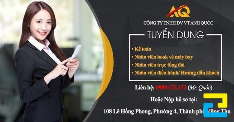 Mẫu banner tuyển dụng nhân viên trong công ty du lịch