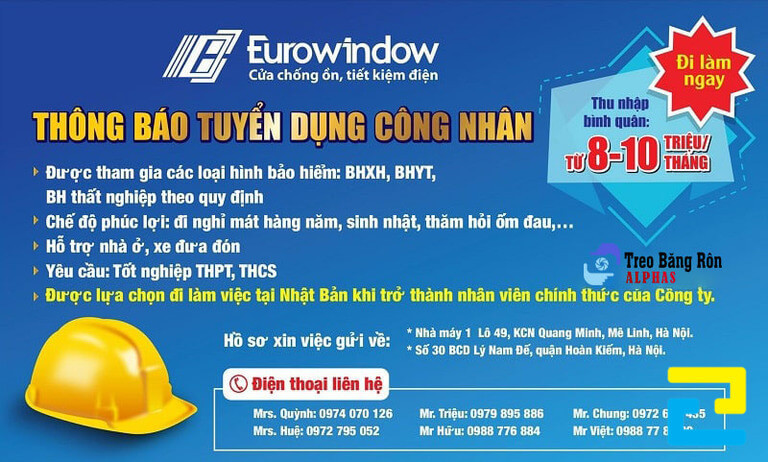 Mẫu banner tuyển dụng công nhân