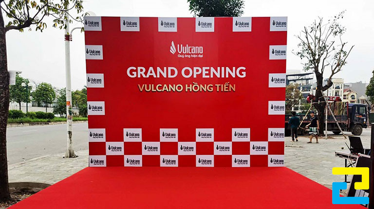 In backdrop sự kiện khai trương Vulcano Hồng Tiến tại phường 2, Phú Nhuận