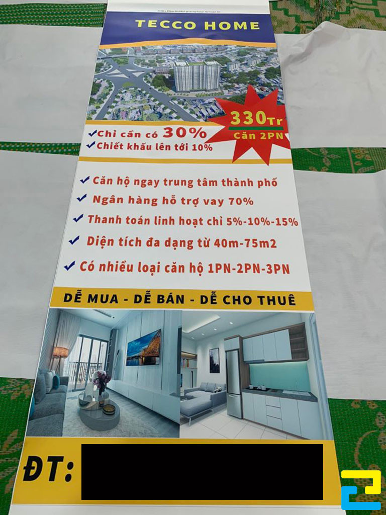 In banner khổ dọc quảng cáo bất động sản dự án căn hộ Tecco Home