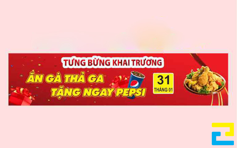 Màu sắc chủ đạo thường được nhiều người yêu thích để thiết kế băng rôn khai trương tiệm ăn là màu đỏ, vì là màu sắc tượng trưng cho sự may mắn