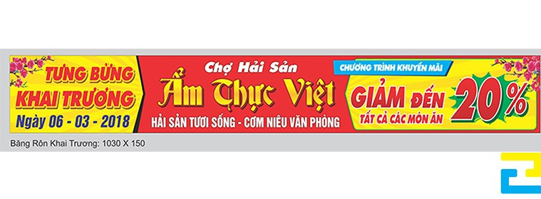 Nếu quý khách không yêu cầu thiết kế mẫu file in băng rôn khai trương tiệm ăn, thời gian in ấn sẽ được rút ngắn