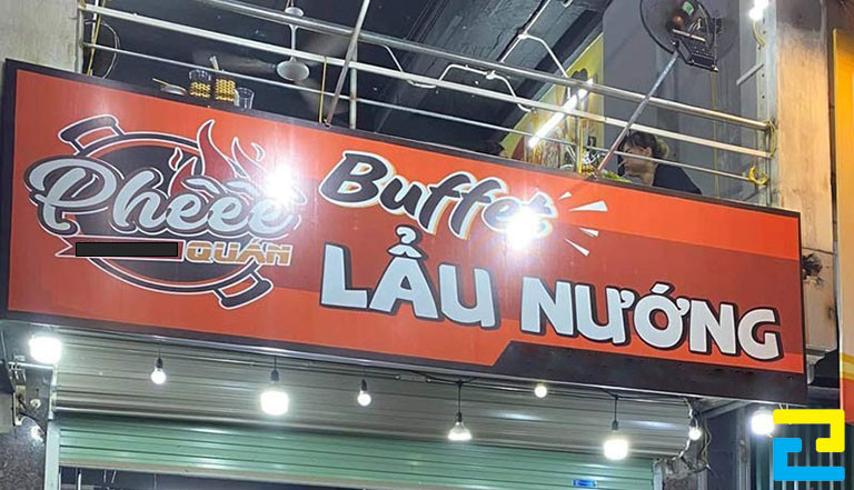 In bảng hiệu quán Lẩu Nướng khổ lớn