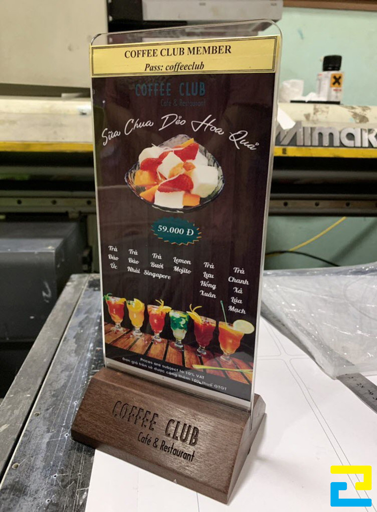 In standee để bàn cho quán Coffee Club tại Phường Linh Xuân, TP. Thủ Đức