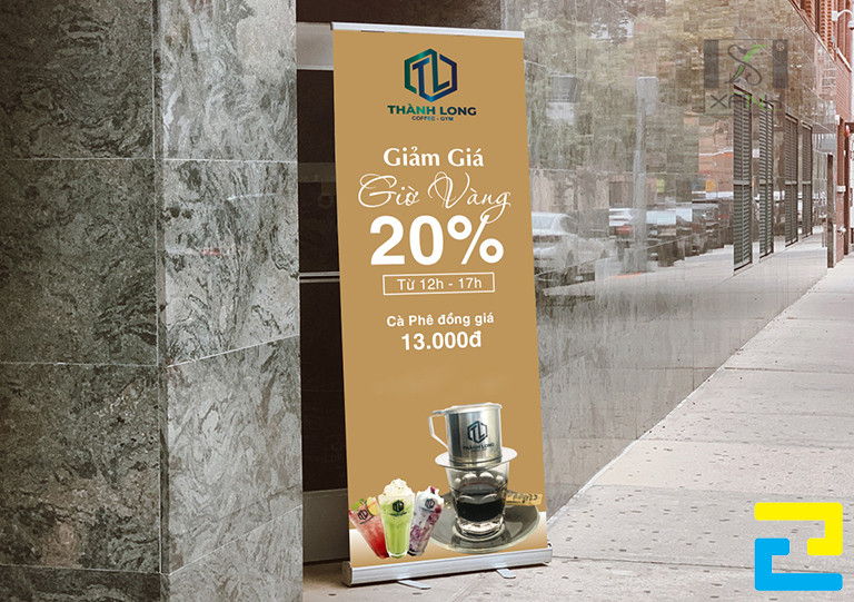 In standee quảng cáo cà phê cho quán Thành Long Coffee tại Phường Trường Thọ, TP. Thủ Đức