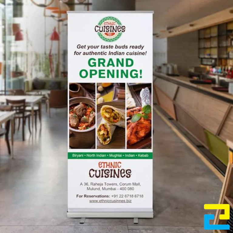 Standee khai trương tại Công Ty In Ấn Quảng Cáo 2H có độ bền tuyệt vời