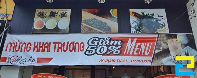 Băng Rôn Khai Trương Trà Sữa 12