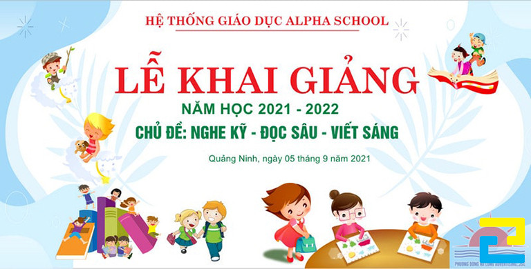 Background khai giảng góp phần tạo nên không khí vui tươi, sôi nổi tại địa điểm nơi diễn ra sự kiện