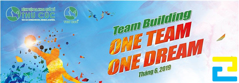Ấn phẩm in bandroll cho sự kiện team building có khổ lớn hơn thường được ứng dụng để treo tại không gian tổ chức sự kiện