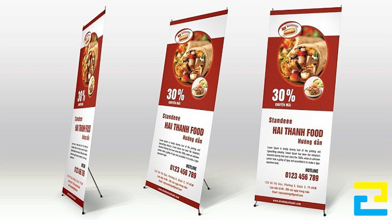 Những thông tin có trên standee quảng cáo sản phẩm cần được tóm lược súc tích và ngắn gọn
