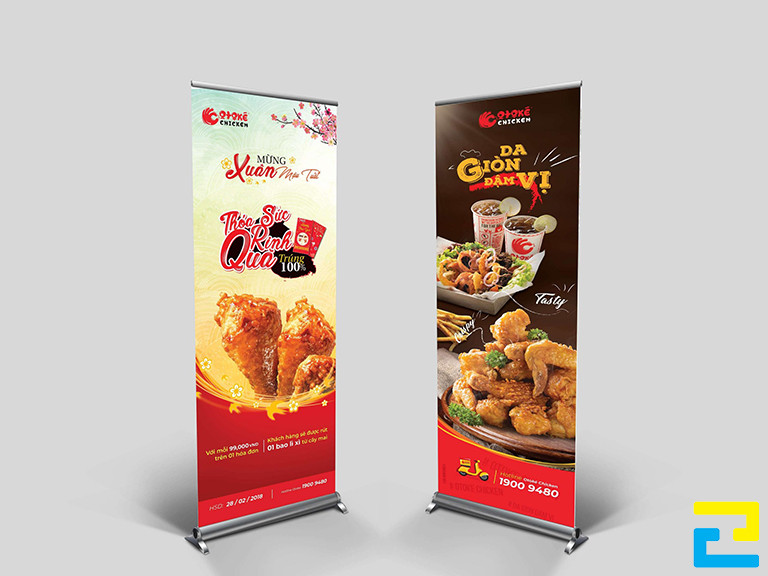 Nếu quý khách đặt standee quảng cáo sản phẩm gà rán với số lượng nhỏ, thời gian in ấn sẽ được rút ngắn