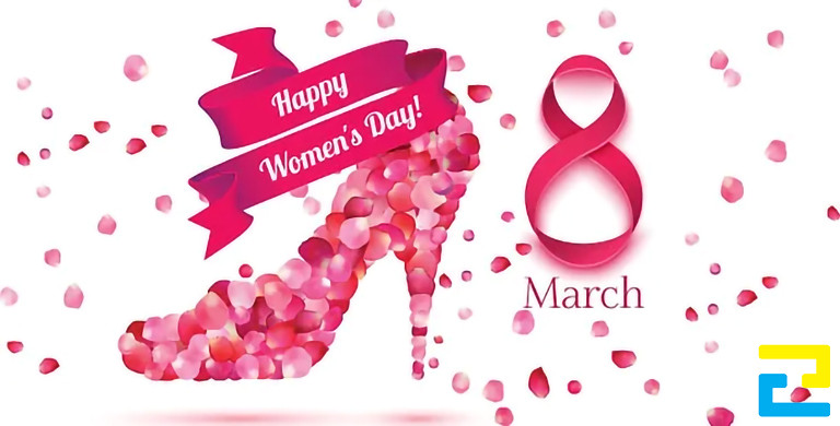 Mẫu 3: Backdrop 8-3 được thiết kế với hình ảnh cánh hoa bay đẹp mắt, có kiểu chữ đơn giản - nghệ thuật, tông màu trắng chủ đạo