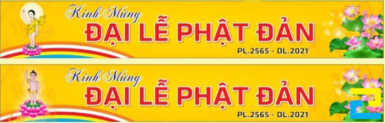 Giá thành sản xuất bandroll kính mừng Phật Đản chỉ mang tính chất tham khảo, chi phí sẽ có sự thay đổi phụ thuộc: Kích thước bandroll, yêu cầu gia công,...