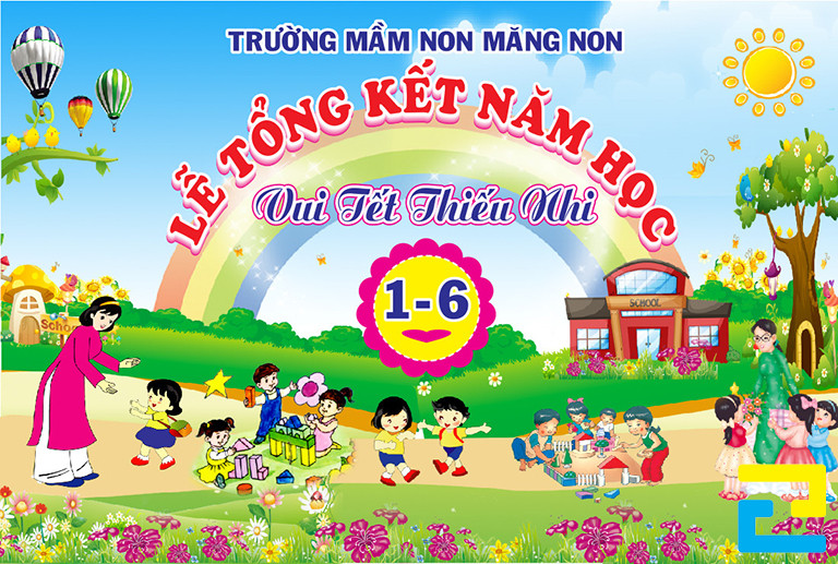 Backdrop Tết Thiếu nhi thường có những hình ảnh em nhỏ vui chơi, hình ảnh cây cỏ hoa lá,... và thông điệp chào mừng ngày Quốc Tế Thiếu nhi