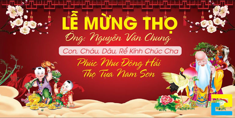 Mực nước sẽ rất thích hợp để sản xuất băng rôn mừng thọ được treo ở trong nhà, là nơi không tiếp xúc với thời tiết nắng, mưa thường xuyên