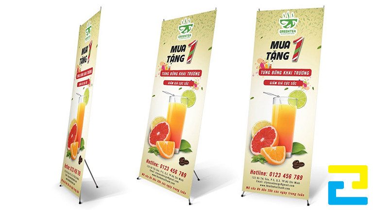 Những thông tin cần có trên standee đồ ăn, standee đồ uống cần được thu gọn, để khách hàng nhanh chóng nắm bắt được những thông tin